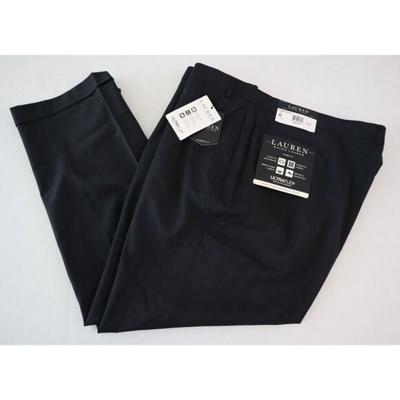 Lauren Ralph Lauren Men's Sz 48x30 Black UltraFlex Wool Blend Dress Pants - Picture 7 of 7
